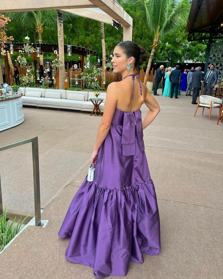 Dress Prom Dress Stores Purple Halter A-Line Formal Prom Dress Evening Dress Party Dress Formal Women's Dresses