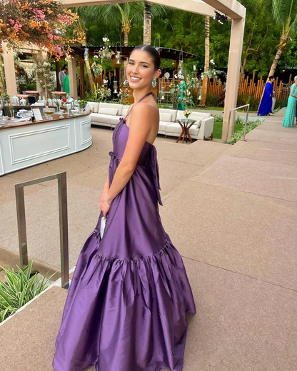 Dress Prom Dress Stores Purple Halter A-Line Formal Prom Dress Evening Dress Party Dress Formal Women's Dresses