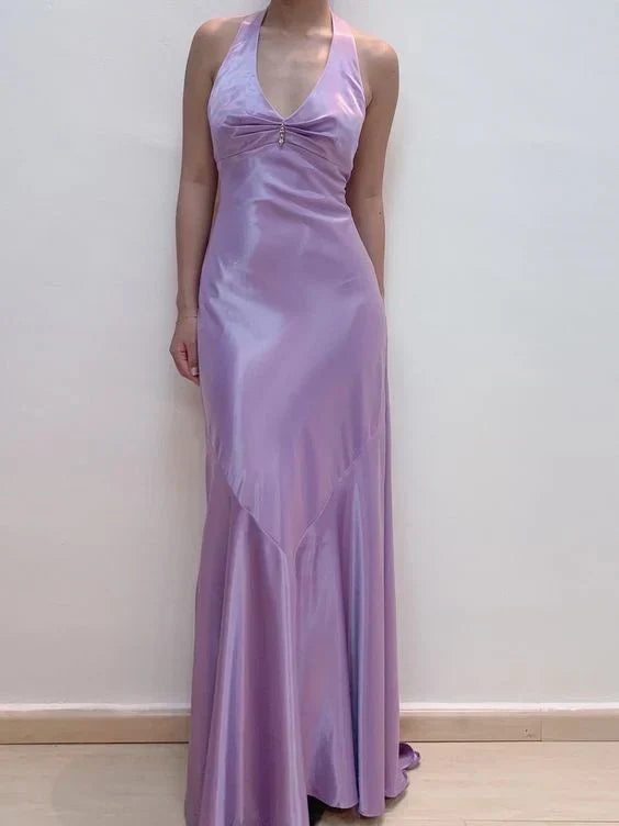 Formal Women's Dresses Purple V Neck Long Prom Dress Evening Dress Party Dress Prom Dress Store