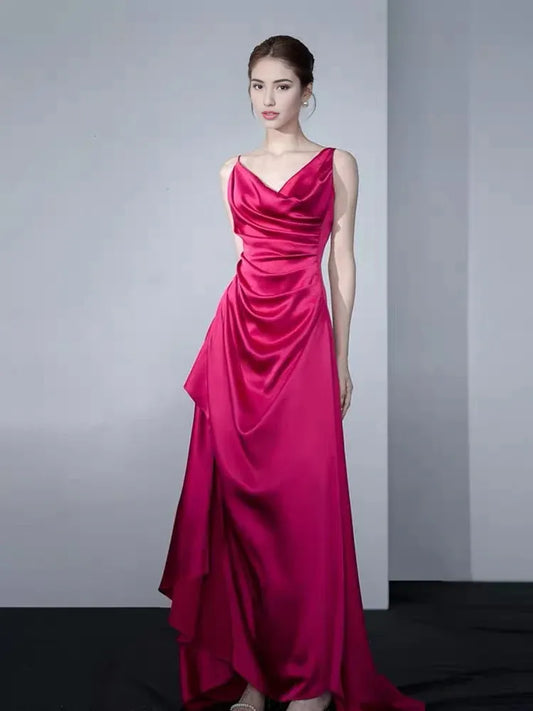 Formal Women's Dresses Pink A Line Long Prom Dress Formal Evening Gown Prom Dress Store ﻿