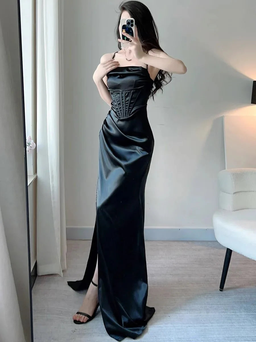 Formal Women's Dresses Black Sheath Long Prom Dress Formal Evening Gown Prom Dress Store