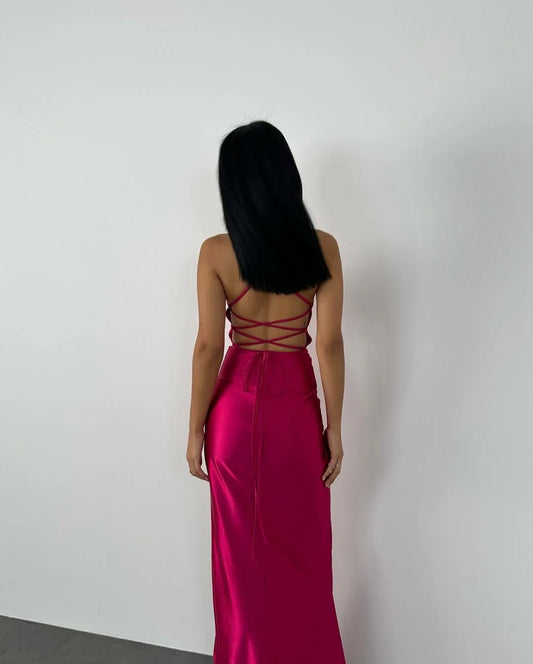 Formal Women's Dresses Hot Pink Sheath Long Prom Dress Formal Evening Gown Prom Dress Store