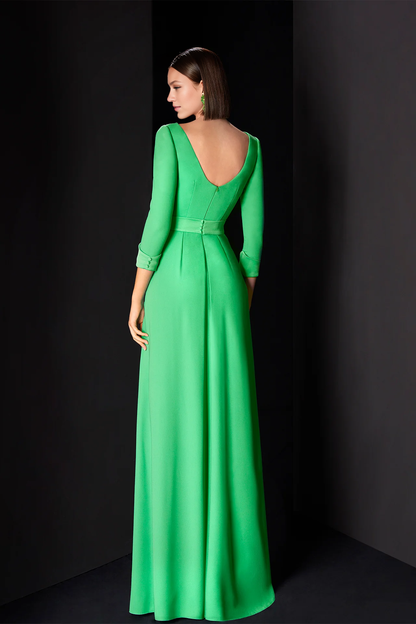 Prom Dresses Stores Evening Dress With Bateau Neckline And A-line Skirt And French Sleeves With A Turned-up Cuff Prom Dress Formal Women's Dresses