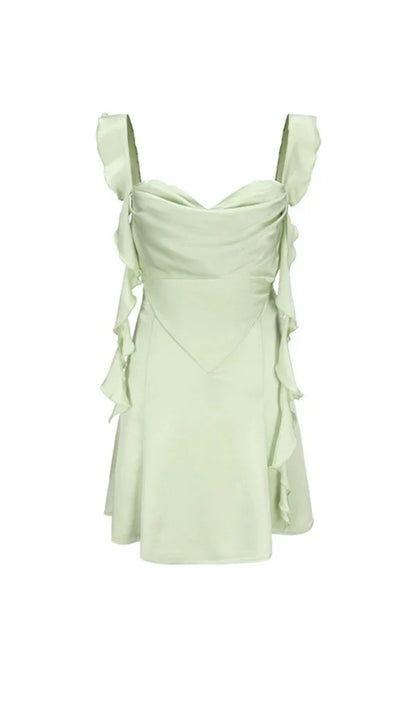 Satin Mini Prom Dress With Open Back