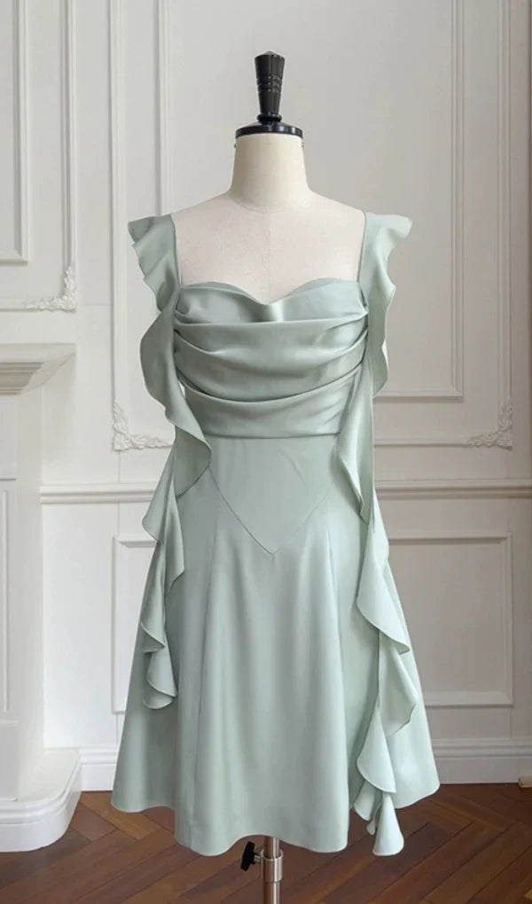 Satin Mini Prom Dress With Open Back