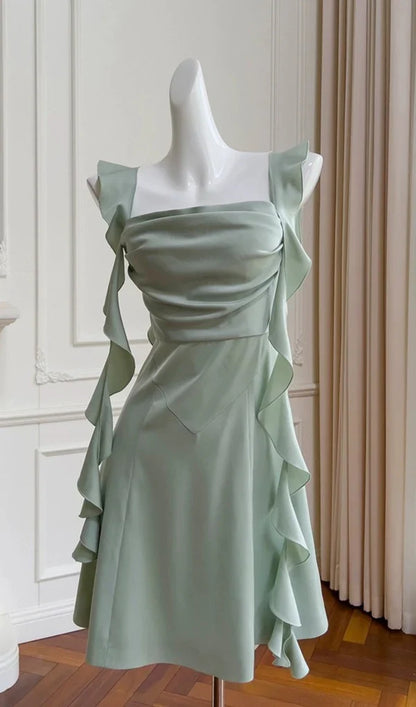 Satin Mini Prom Dress With Open Back