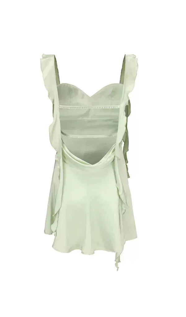 Satin Mini Prom Dress With Open Back