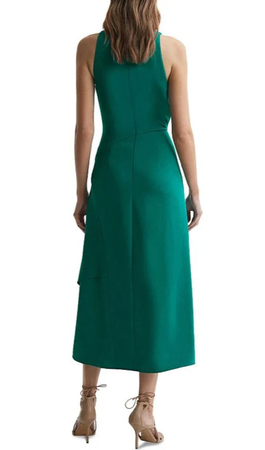 A-line Sleeveless Hanging Neck Irregular Prom Dress