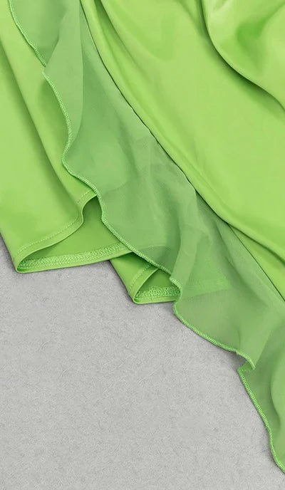 One-shoulder Satin Ruffle Prom Dress