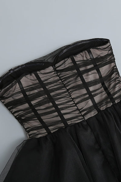 Off The Shoulder Strapless Corset Top Tulle Prom Dress