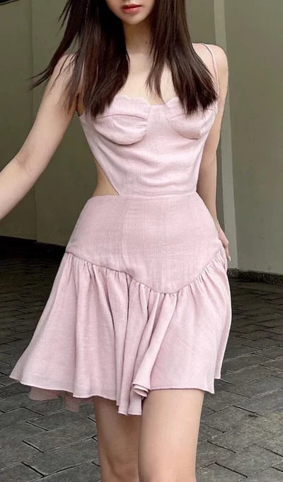 Ruched Backless Strappy Short Prom Dress
