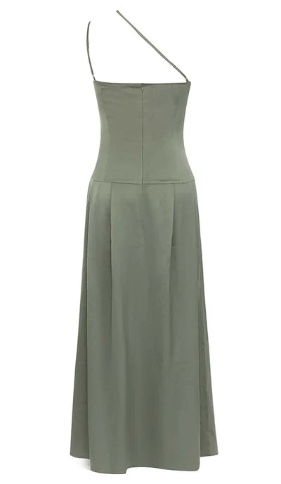 Simple Spaghetti Straps Backless A-line Satin Prom Dress