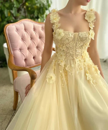 A-Line Sleeveless With Applique Formal Prom Dress