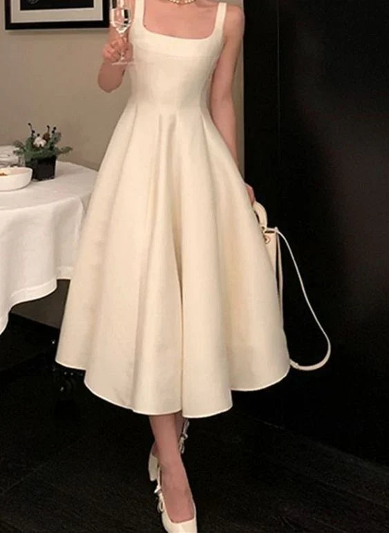 A-line Square Neck Elegant Prom Party Dress