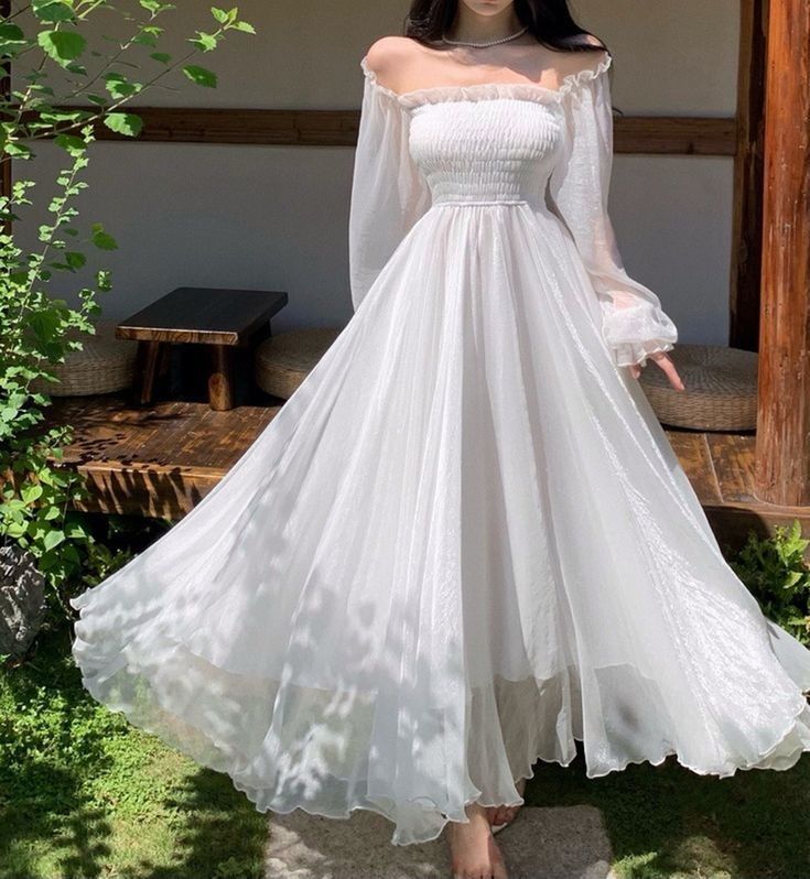 A-line Square Neck Tulle Long Sleevs Prom Party Dress