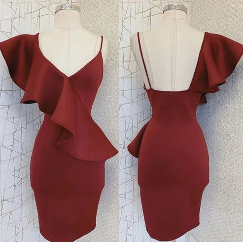 A-line Fairy-Tale Deep Neck Prom Homecoming Dress