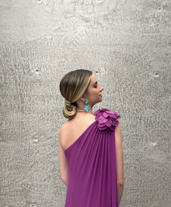 One-Shoulder Chiffon Ruffles Long Prom Dress