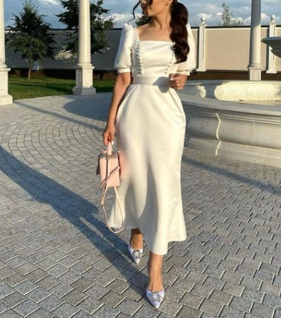 A-line Fairy-Tale Square Neck Prom Dress