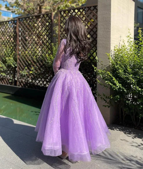 One Shoulder Beading Evening Prom Dress