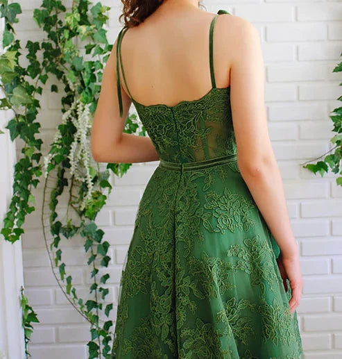 A-line Sweetheart Tied Straps Prom Dress With Applique
