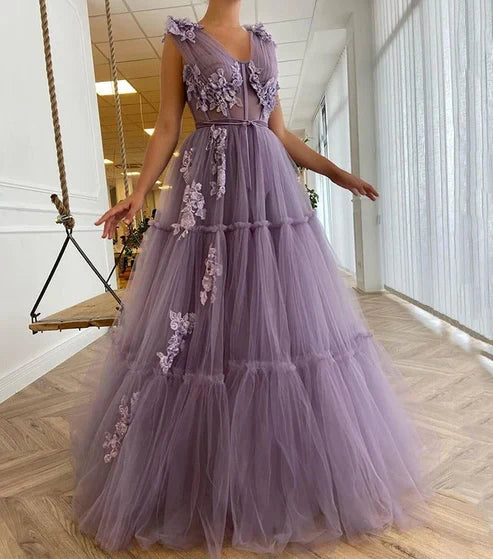 A-line Sexy Elegant Prom Dress With Applique