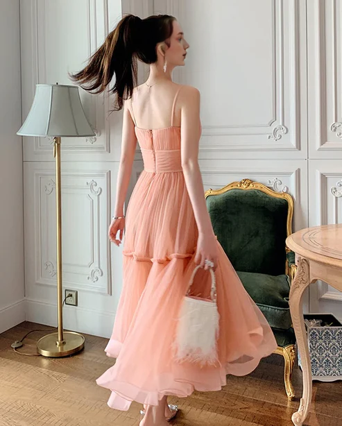Elegant Spaghetti Straps Tulle Princess Prom Dress