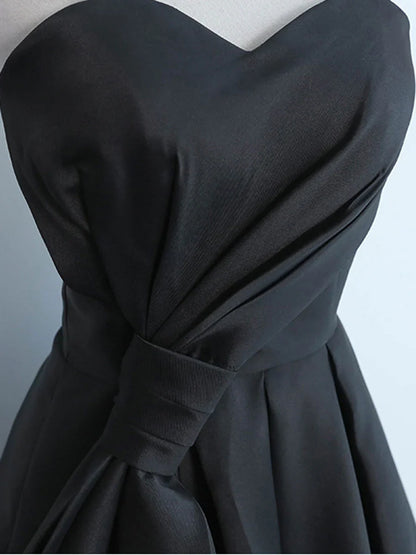 Off-the-Shoulder Simple Sweetheart Satin Short Prom Dress