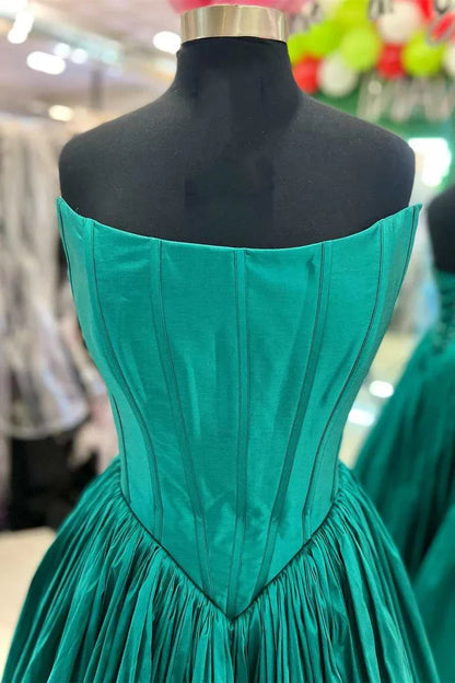 A-Line Trapless Lace-Up Back Prom Dress
