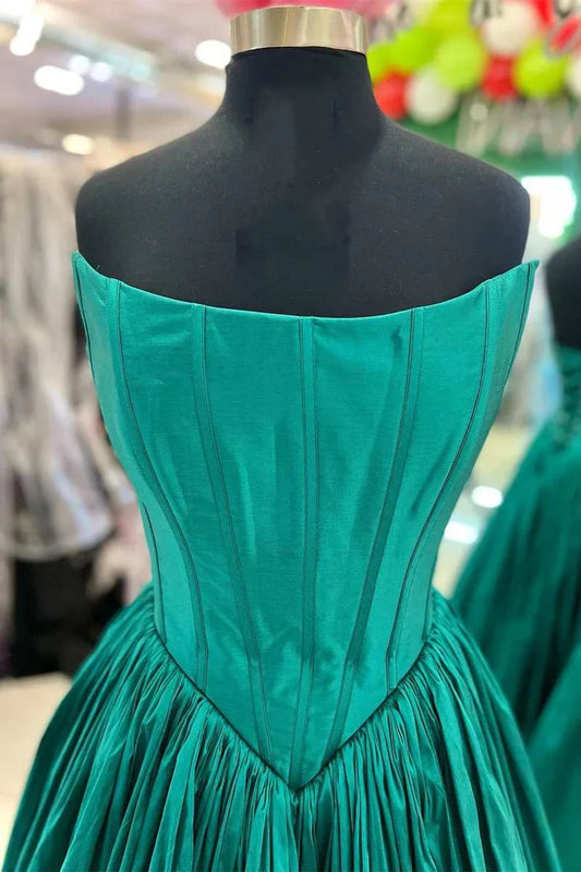 A-Line Trapless Lace-Up Back Prom Dress