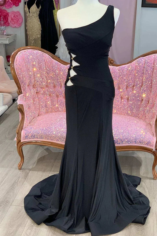 One-Shoulder Cutout Mermaid Prom Dress