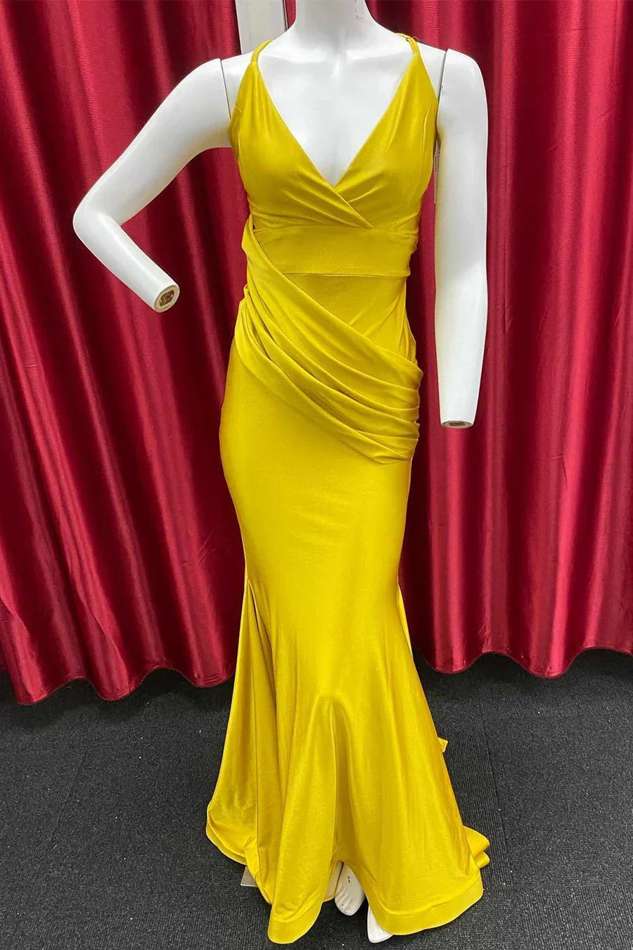 V-Neck Backless Mermaid Prom Dress