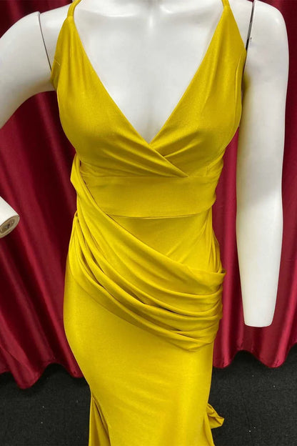 V-Neck Backless Mermaid Prom Dress