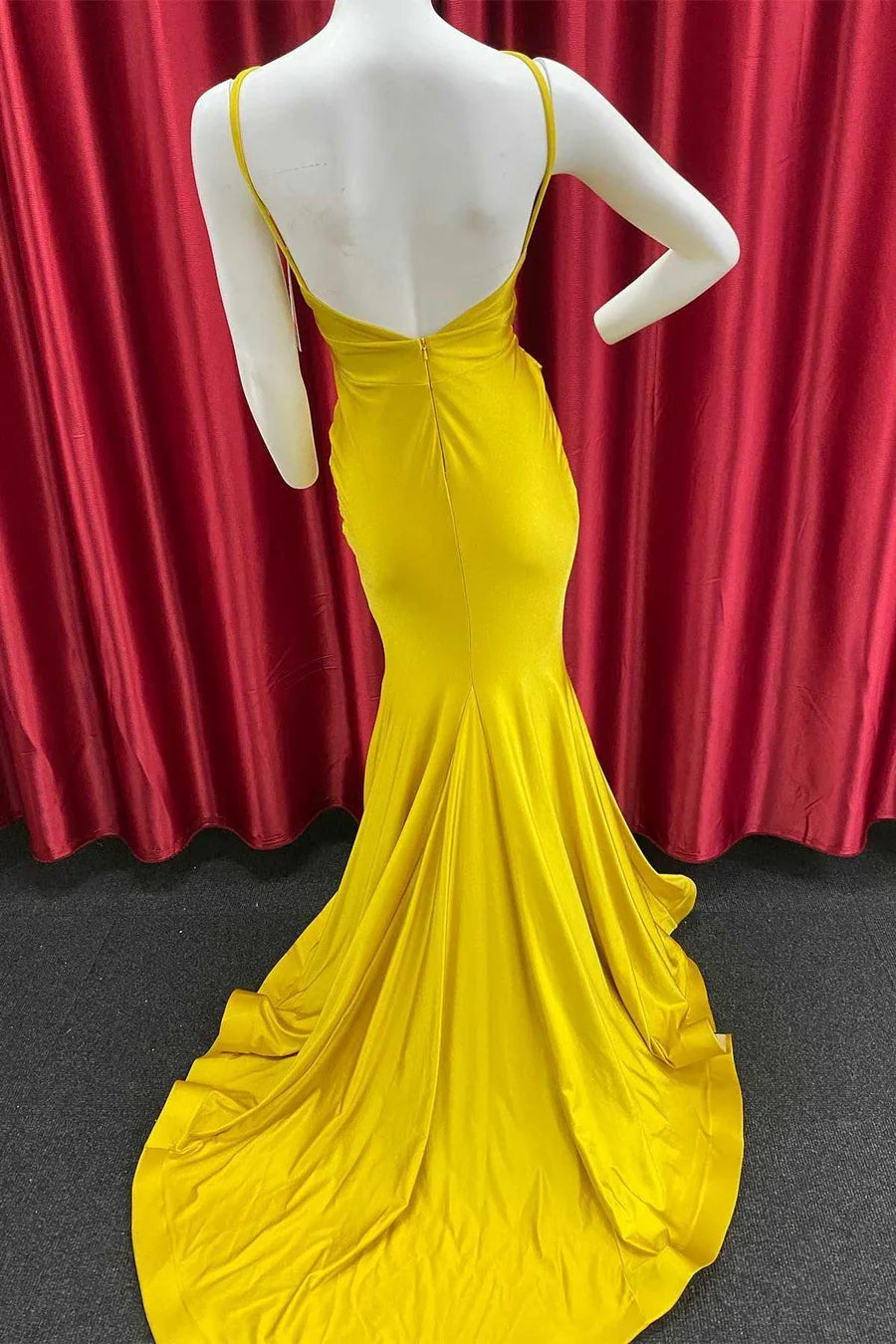V-Neck Backless Mermaid Prom Dress