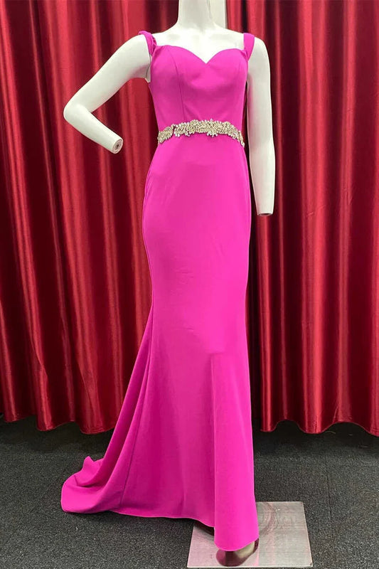 Sweet Belted Mermaid Prom Dress