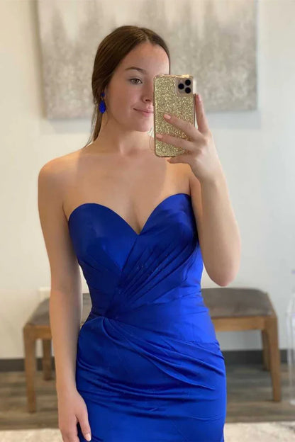 Sweetheart Satin Prom Dress with Slit