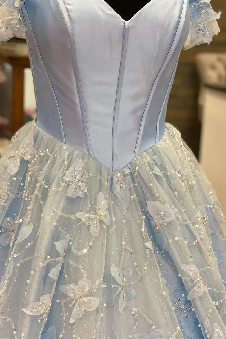 A-line Sweetheart Off-the-Shoulder Prom Dress