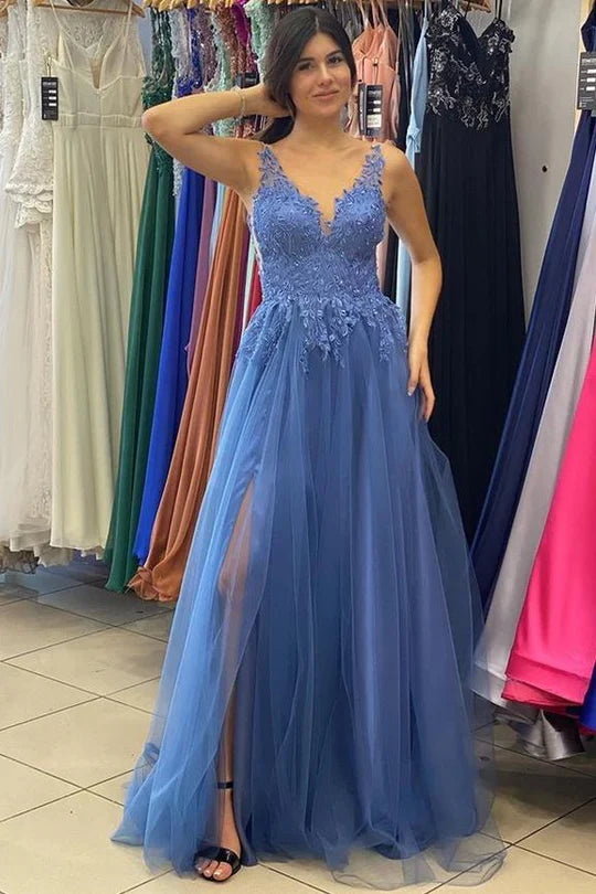 A-Line Prom Dress With Tulle Lace Applique