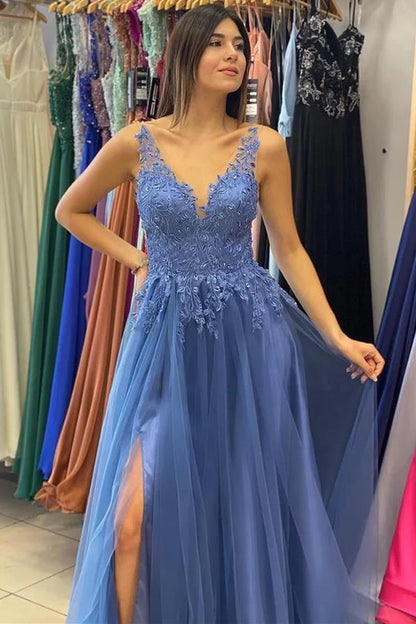 A-Line Prom Dress With Tulle Lace Applique