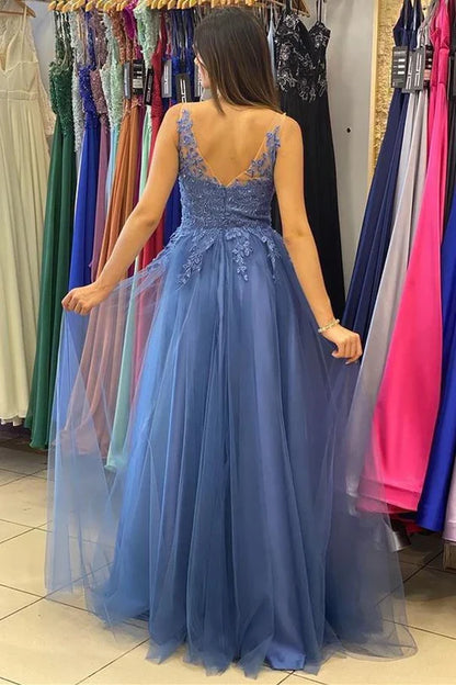A-Line Prom Dress With Tulle Lace Applique