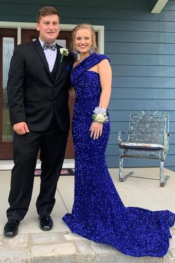 One-Shoulder Sequin Mermaid Prom Dress