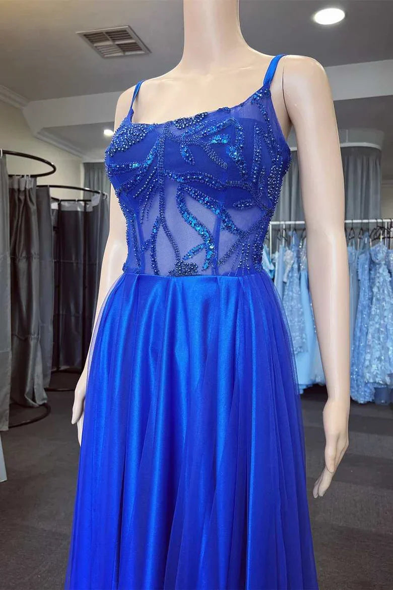 Scoop Neck A-Line Prom Dress With Applique ﻿