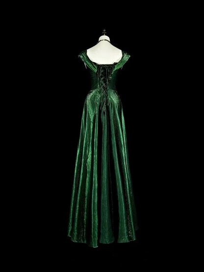 Regal A-Line Off Shoulder Sleeveless Lace-Up Back Floor-Length Gala Evening Dress