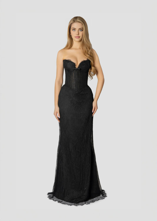 Romantic Mermaid/Trumpet Off the Shoulder Sleeveless Lace Floor-Length Prom Dress