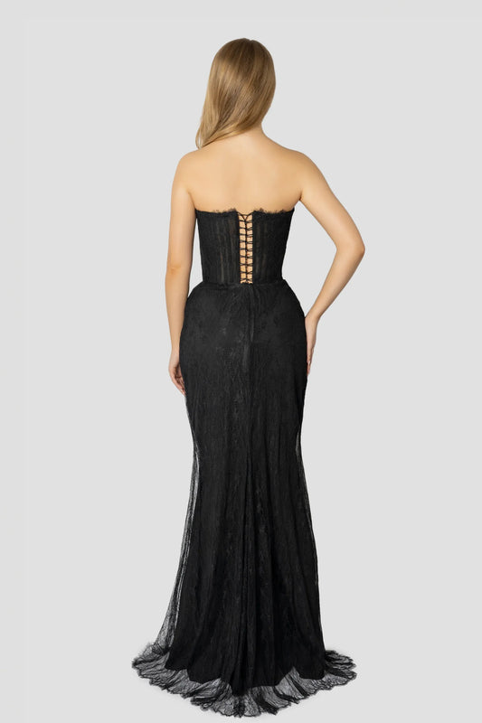 Romantic Mermaid/Trumpet Off the Shoulder Sleeveless Lace Floor-Length Prom Dress