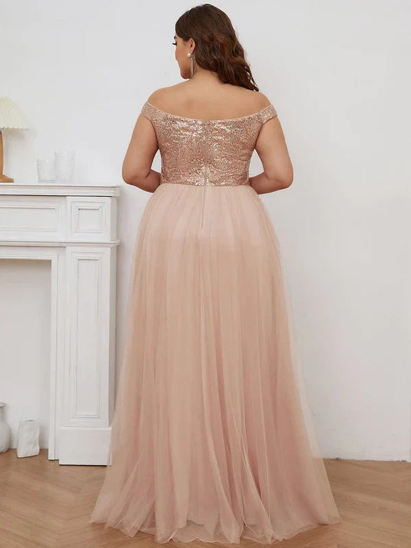 Plus Size Long Sequin Special Occasion Dresses