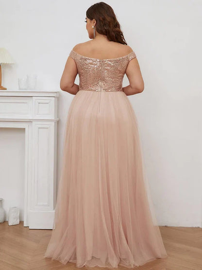 Plus Size Long Sequin Special Occasion Dresses