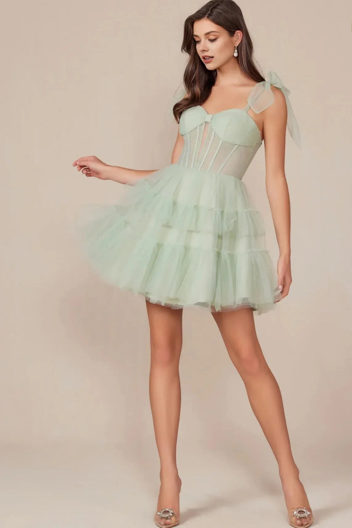 Dress A Line Fuchsia Tiered Cocktail Dress Lace Up Strapless Back Zip Up Sleeveless Homecoming Dress