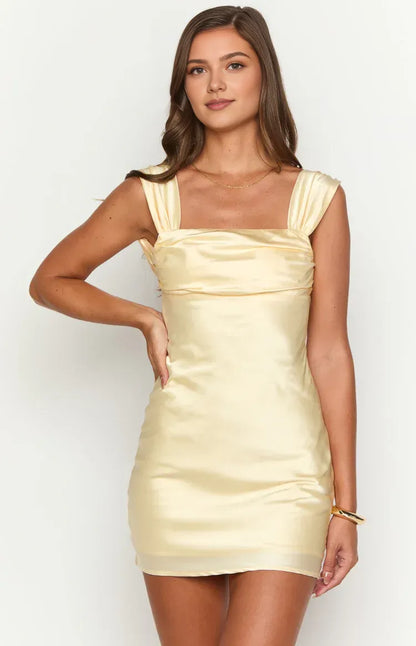 Satin Regular Straps Short Graduation Homecoming Dresses Backless Sleeveless No Slit Unique Backless Party Dresses