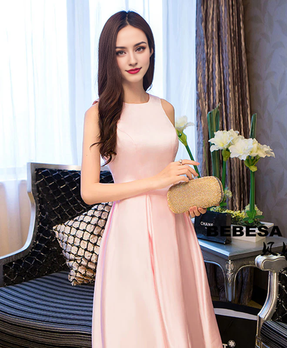 Satin Tea Length Homecoming Dresses Party Dress