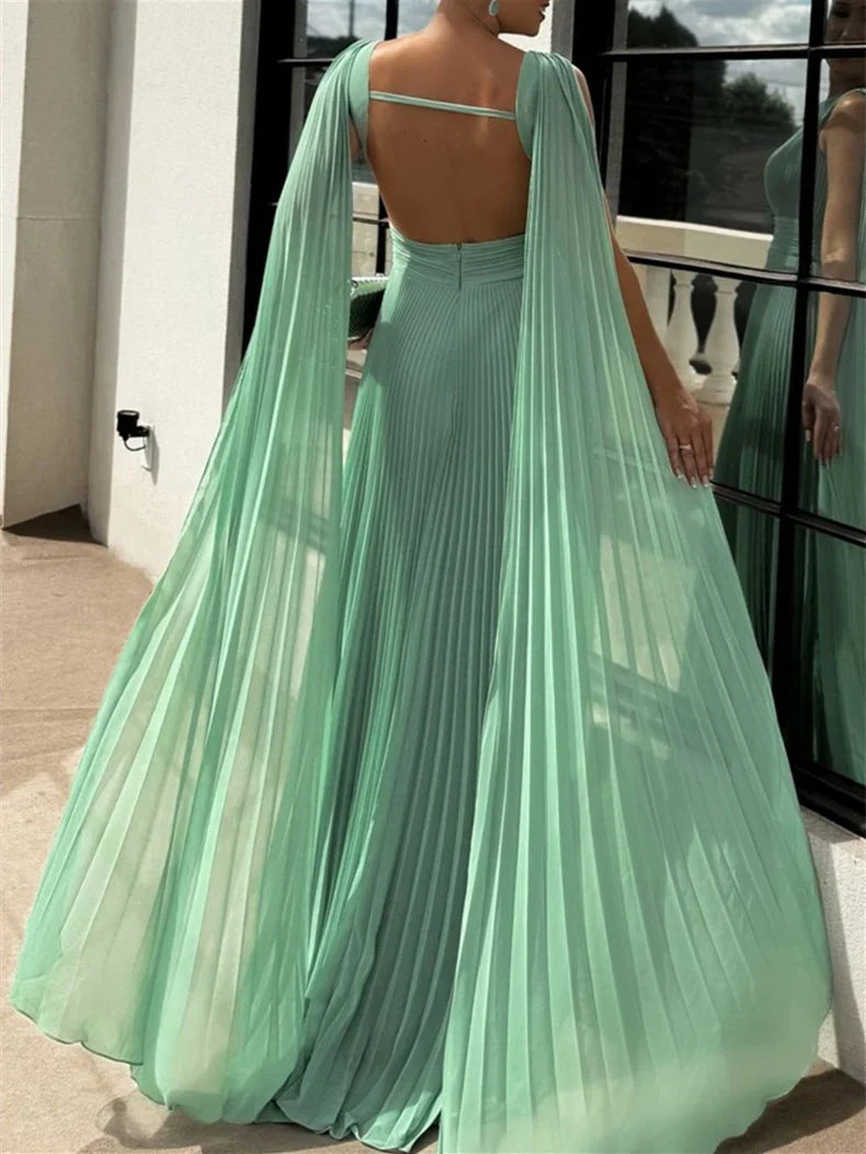 Prom Dresses Stores A-Line/Princess Scoop Neck Sleeveless Floor-Length Ruched Evening Prom Dresses Formal Women's Dresses